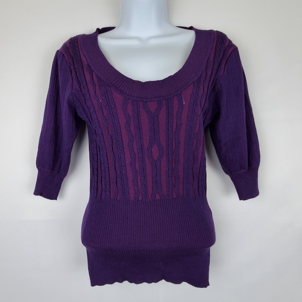 Say What? Purple Half Sleeve Sweater L